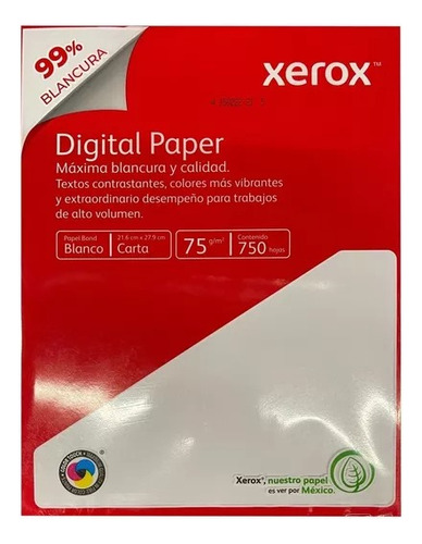 Hojas De Papel Xerox Rojo Carta Con 750 Hojas Digital Paper