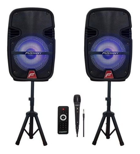 Bocina Fussion Acustic Audio Pro PBS-9944 portátil con bluetooth negra 110V/240V 