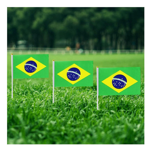 Mini Banderas Brasileñas, Mxbrf-009, 150pzas, Brasil, 14x21c Brminiflag