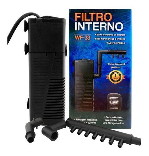 Filtro Interno Wf-33 Wfish Aquários Filtragem 450l/h 220v