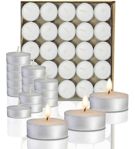 W 100 Pzs Velas Tea Light Flotantes Sin Aroma De Alta