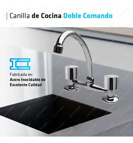 Canilla doble comando para mesada new arrivals