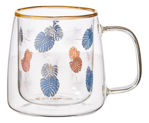 Taza Doble Vidrio Palm Leaves