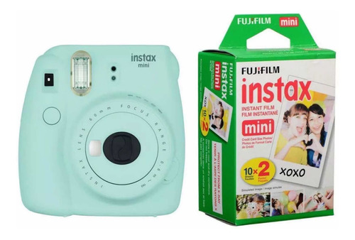 Fujifilm Instax Mini 20 Rollos + Azul Hielo Camara 9