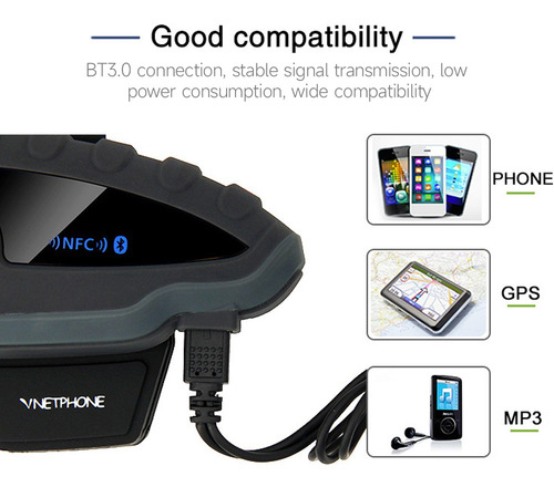 Vnetphone V8 Casco De Motocicleta Bt Intercom Auriculares