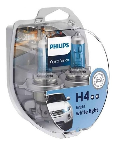 Lamparas Halogena 12v 60-55 H4 P43 Crystal Vision Philips