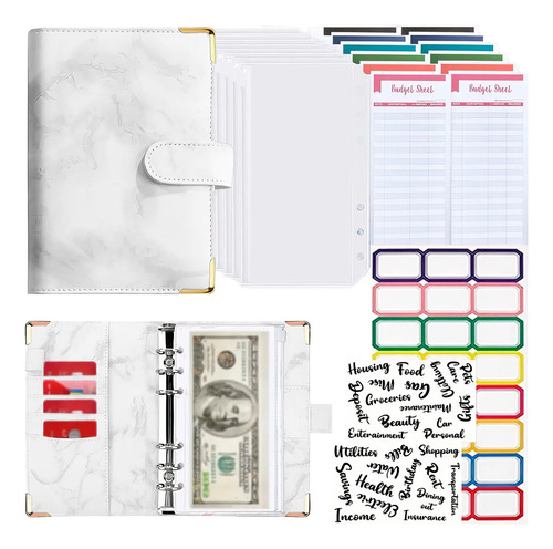 Carpeta Planificadora A6 Cuaderno Agenda Organizador Dinero Color Blanco