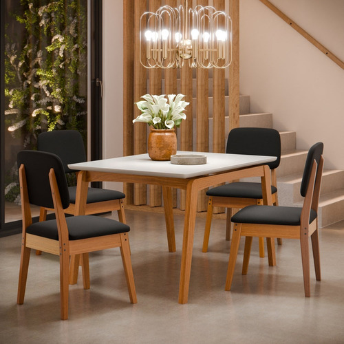 Kit Com 2 Cadeiras Para Sala De Jantar Paris Linho Ii