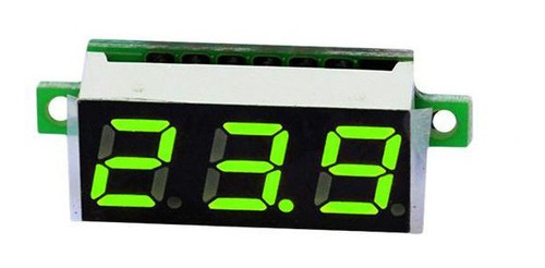 Mini Voltimetro Digital De Panel 0-100v Dc - Color Verde
