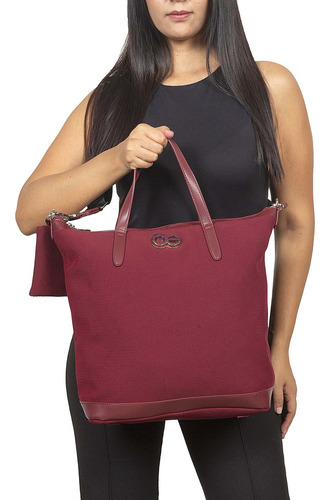 Bolsa Tote Cloe Vragim I Grande Color Bordó