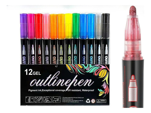 Bolígrafo Para Colorear Lightstick Graffiti (12 Colores)