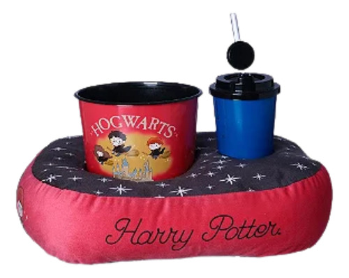 Kit Almofada Infantil Porta Pipoca Suede Zona Criativa Cor Harry Potter