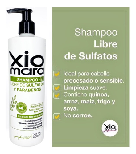 Shampoo Libre De Sulfatos Xiomara 450 Ml