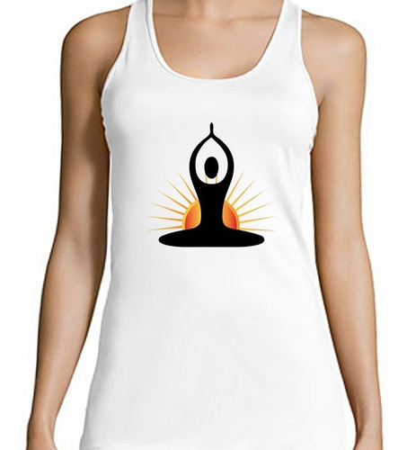 Musculosa Yoga Meditacion Sol Manos Silueta