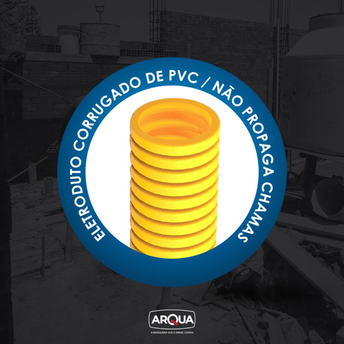 Conduíte Corrugado Flexível Pvc 20mm 1/2 50m Amarelo Arqua