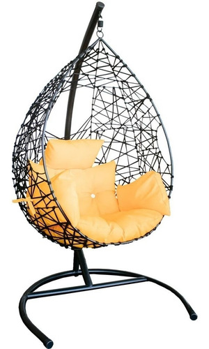 Sillon Hamaca Nido Colgante Hierro + Combo Mesas Ratonas Color Color Liso