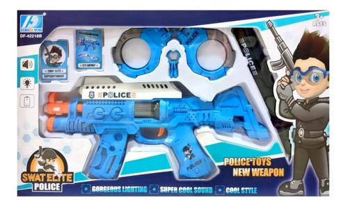 Set De Policia Juguete Kit Accesorios Esposas Luz Sonido