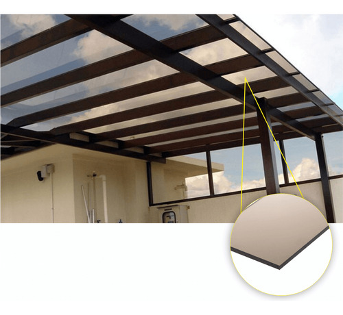 Chapa De Policarbonato Compacto Bronze 4mm - 2,00m X 3,00m -