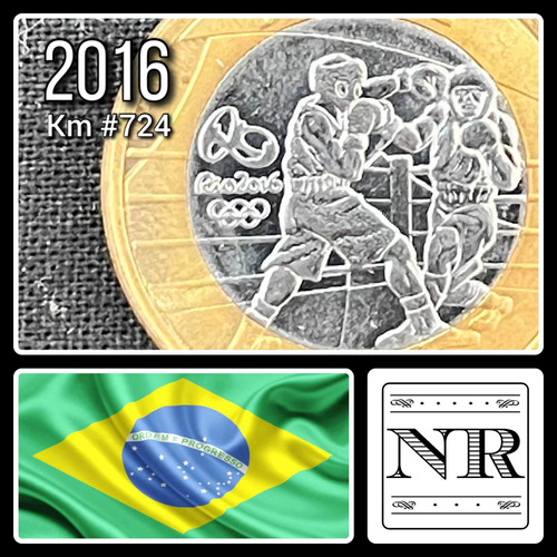 Brasil - 1 Real Año 2016 - Boxeo Rio 2016 - Bimetalica 