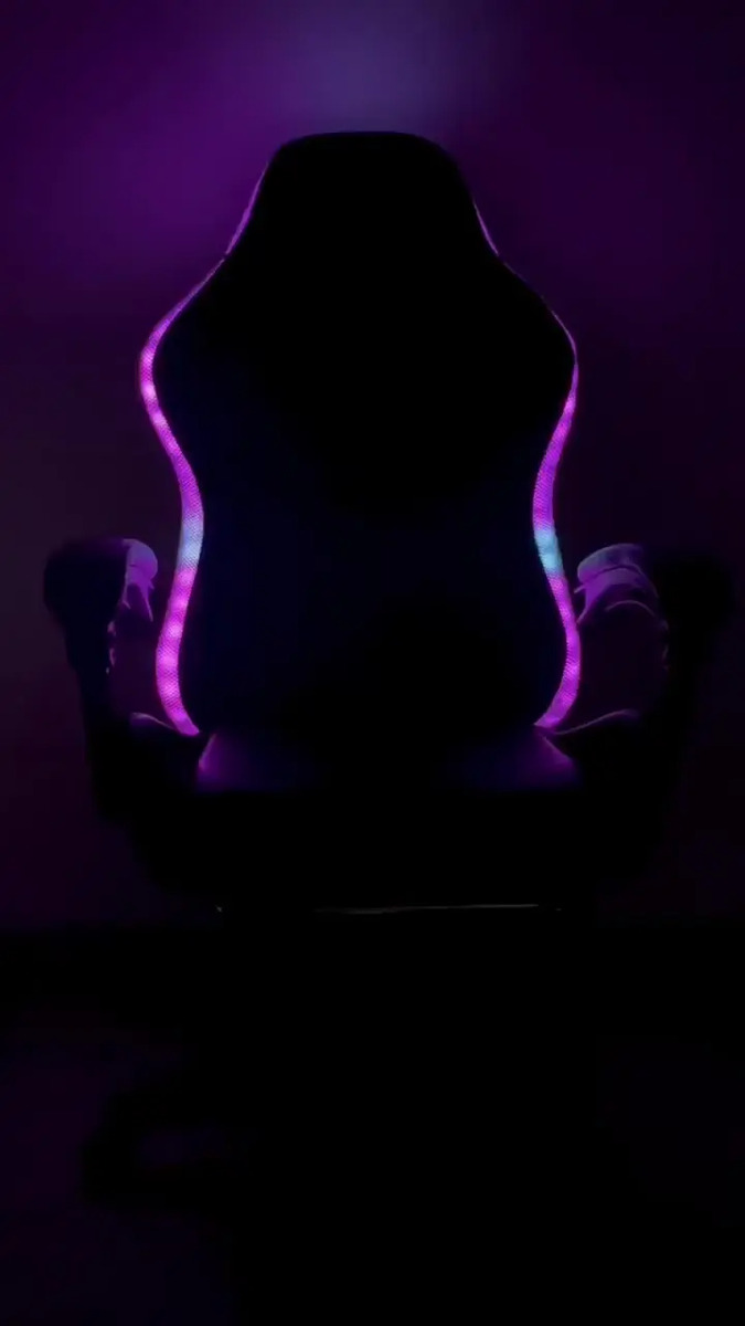 Cadeira Gamer E Escritório X-ray Fit Com Led Rgb Ergonômica Cor Preta Material Do Estofamento Couro Sintético