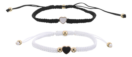 2 Pulseiras Trançadas Para Casais: Corda Tecida Feita À Mão
