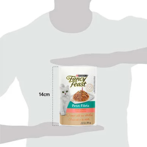 Kit 15 Fancy Feast Sachê Petit Filets Com Salmão 85g