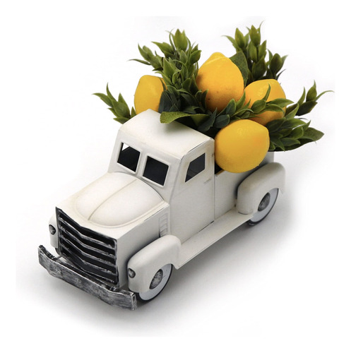 Hoi - Camioneta Blanca Con Decoracion Artificial De Limon, D