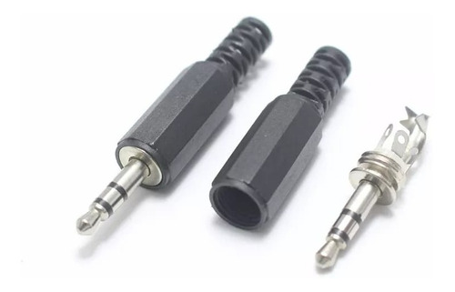 Conector Audífonos Plug 3.5mm 2 Líneas Jack Macho Soldar