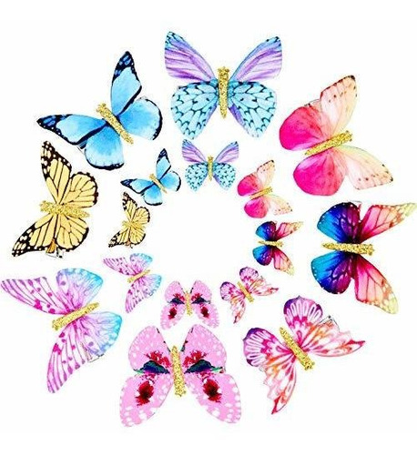 Pinzas De Mariposa Brillantes (16 Unidades)