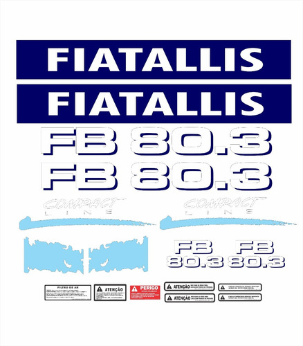 Kit Adesivos Retroescavadeira Fiatallis Fb 80.3 Ca-00383 Mq