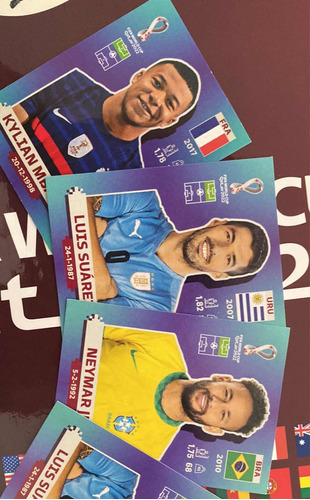 Estampas Mundial Qatar Neymar, Luis Suárez Y Mbappe