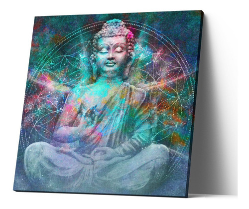 Cuadro Canvas Buda Meditación Oriental Astral Yoga 20x20 Cm