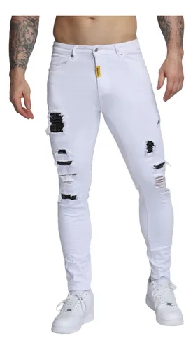 Pantalones blancos vaqueros hombre new arrivals