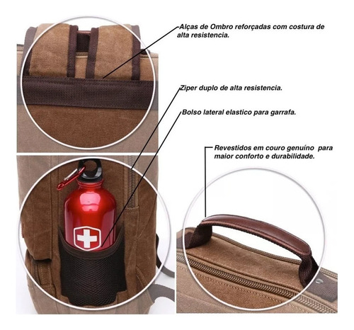 Mochila Ejecutiva For Computadora Portátil De Viaje De Lona Resistente