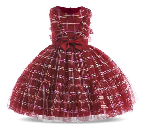 Vestido De Novia Con Lazo Rojo, Princesa, Tutú, Para Niña