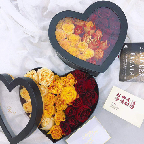 Caja De Flores En Forma De Corazón, Cajas De Regalo Florales