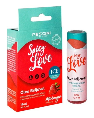 Gel Comestível Spicy Love Ice Morango 15ml
