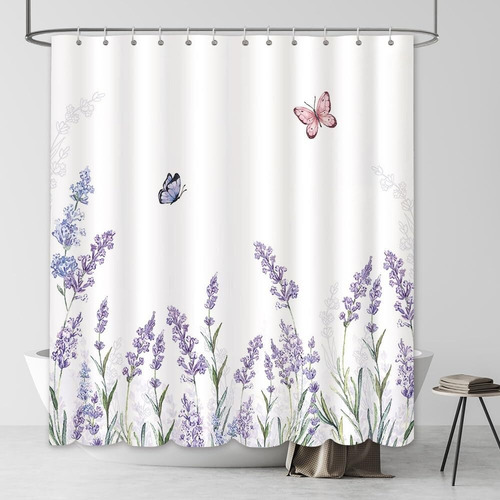 Cortina De Ducha De Lavanda De 180x180 Cm, Cortina De Baño