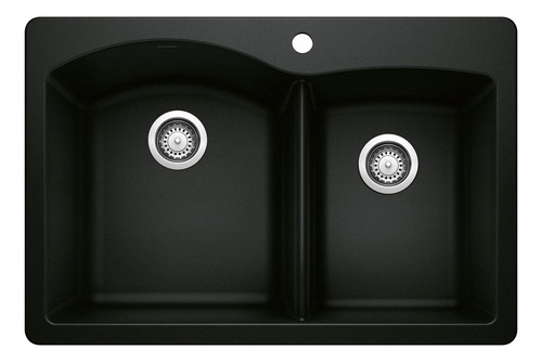 Blanco Diamond Silgranit 60/40 - Fregadero De Cocina Con Do. Color Negro (coal Black)