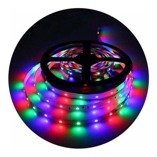 Imagen 4 de 4 de Tira Luces Led Rgb Con Transformador Exterior Autoadhesivas