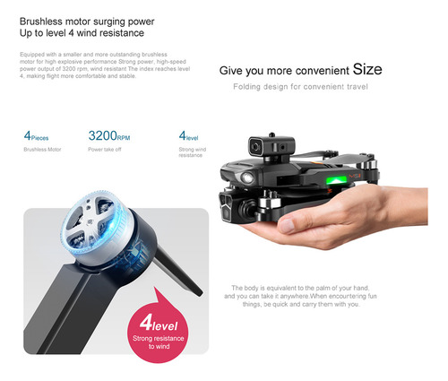 Drones Inteligentes Sin Cepillo Profesionales M1s 4k 2.4g