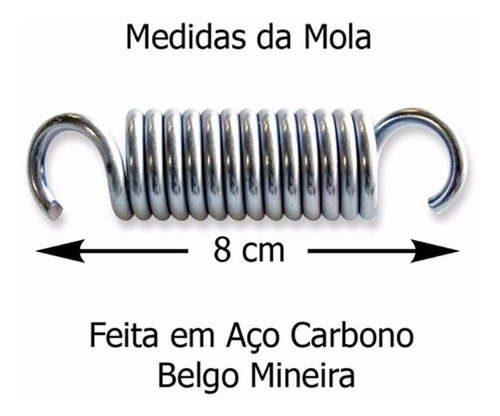 Kit 6 Molas 8 Cm E 3 Ganchos Bigode Jump Profissional