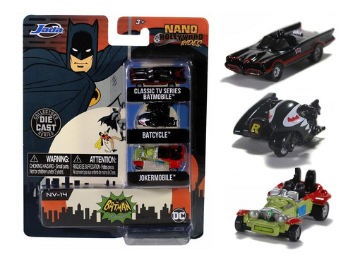 Jada Toys Batman Classic Tv Series Nano Hollywood Rides X3