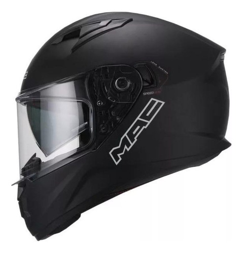 Casco Moto Mac Speed 2.0 Solid Negro Mate Doble Visor Ff825