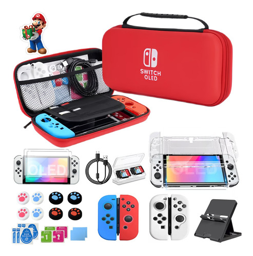 Kit De Accesorios Funda Para Nintendo Switch Oled Estuche