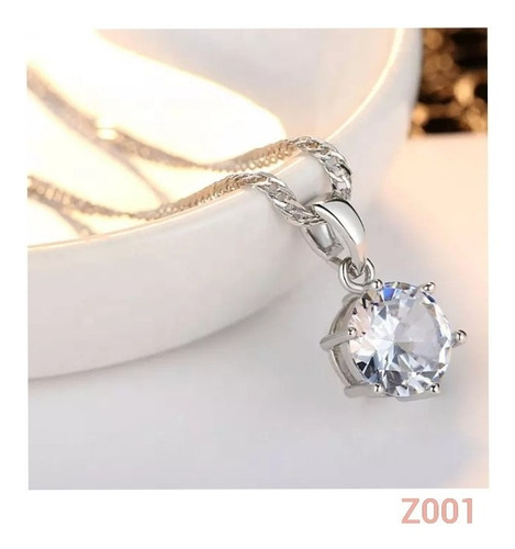 Imagen 4 de 5 de Collar Cadena Punto De Luz Zirconia