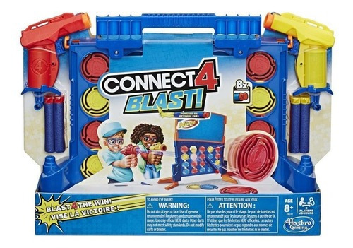 Juego Connect 4 Blast Nerf 2 Lanzadores Y 8 Dardos