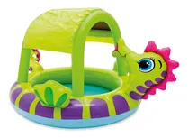 Comprar Pileta inflable caballito de mar Intex 57110 114L verde, violeta y magenta