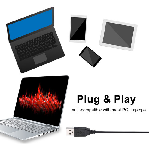 Micrófono De Escritorio Usb Plug & Play Omnidireccional Para