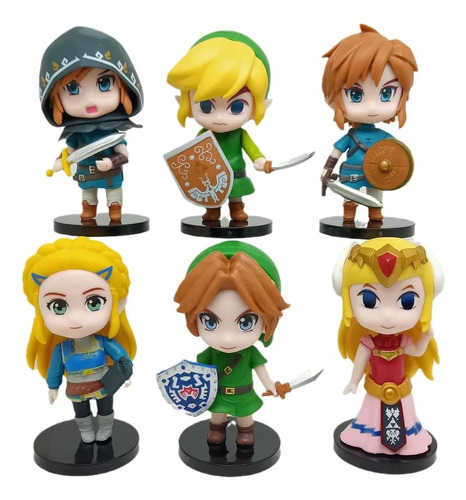 Miniaturas Kit 6 The Legend Of Zelda Link Game Figure 10 cm